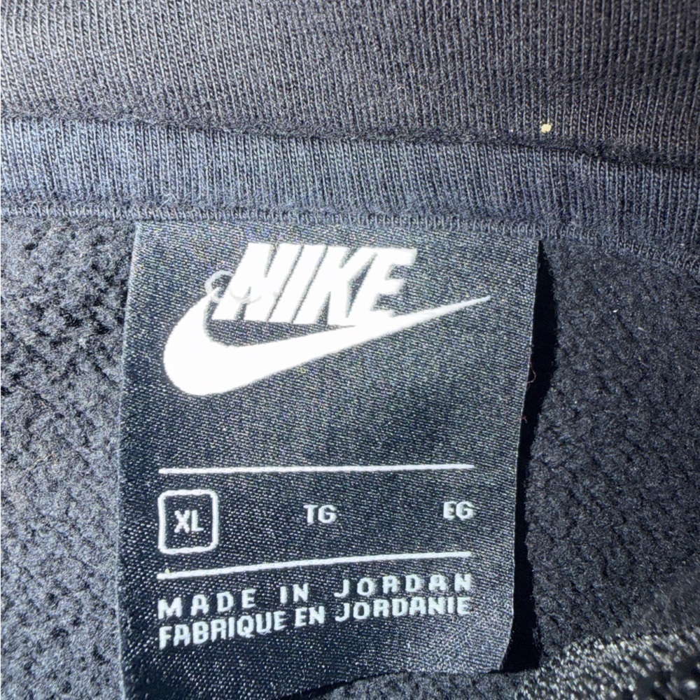 Nike Black Full Zip Hoodie Fleece Lined Swoosh Logo | XL - Picture 5 of 9